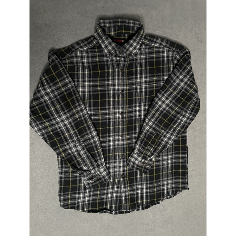 Wolverine Flannel Shirt Mens‎ Medium Black Tan Plaid 100 Cotton